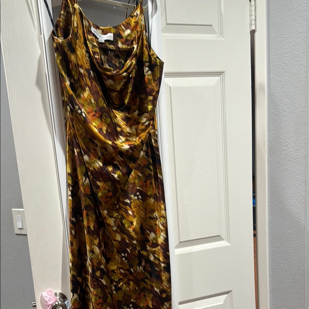 Emma & Michele Brown and Black Spaghetti Strap Maxi Dress
